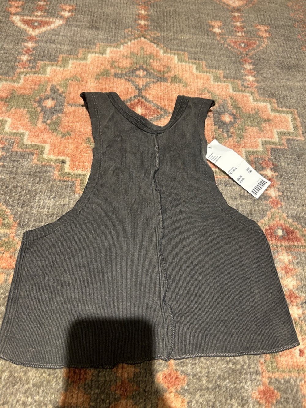 Urban Outfitters Charcoal Gray Ribbed Tank Top